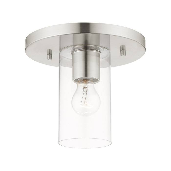 Livex Lighting 45471-91 One Light Flush Mount, Brushed Nickel