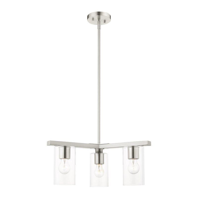 Livex Lighting 45473-91 Three Light Chandelier, Brushed Nickel