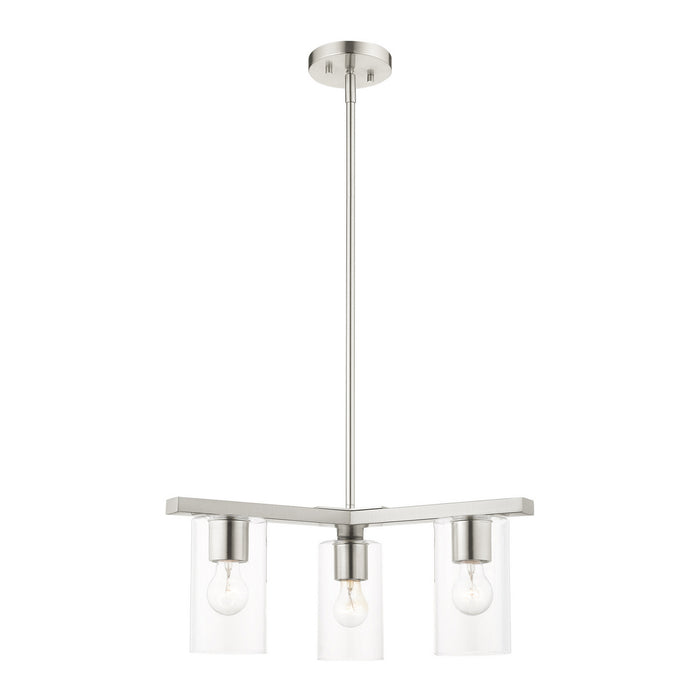 Livex Lighting 45473-91 Three Light Chandelier, Brushed Nickel