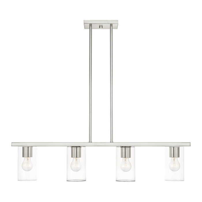 Livex Lighting 45474-91 Four Light Chandelier, Brushed Nickel