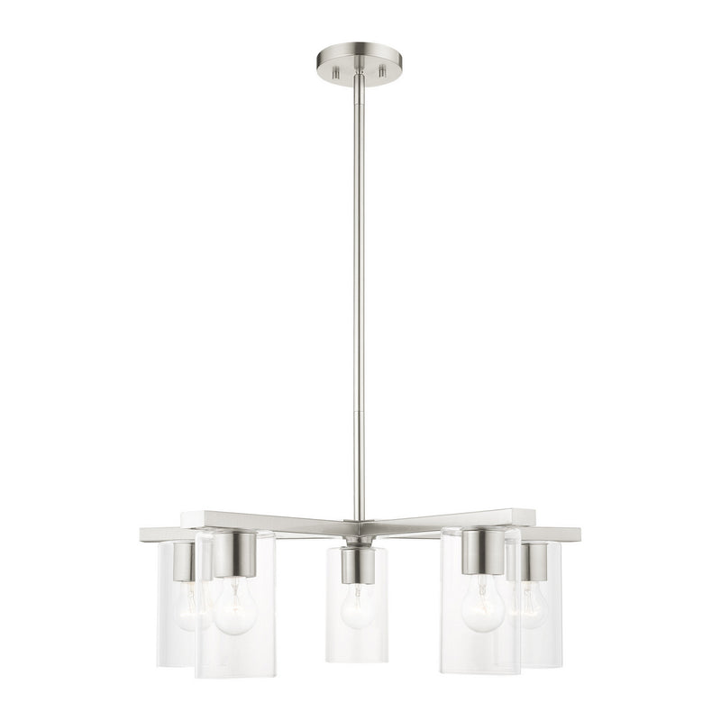 Livex Lighting 45475-91 Five Light Chandelier, Brushed Nickel
