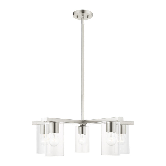 Livex Lighting 45475-91 Five Light Chandelier, Brushed Nickel