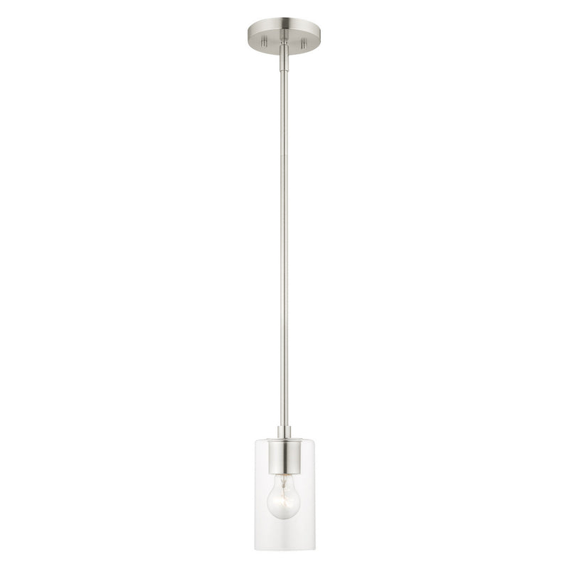 Livex Lighting 45477-91 One Light Pendant, Brushed Nickel