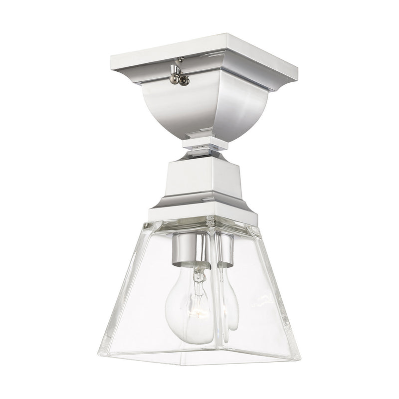 Livex Lighting 45562-05 One Light Flush Mount, Polished Chrome