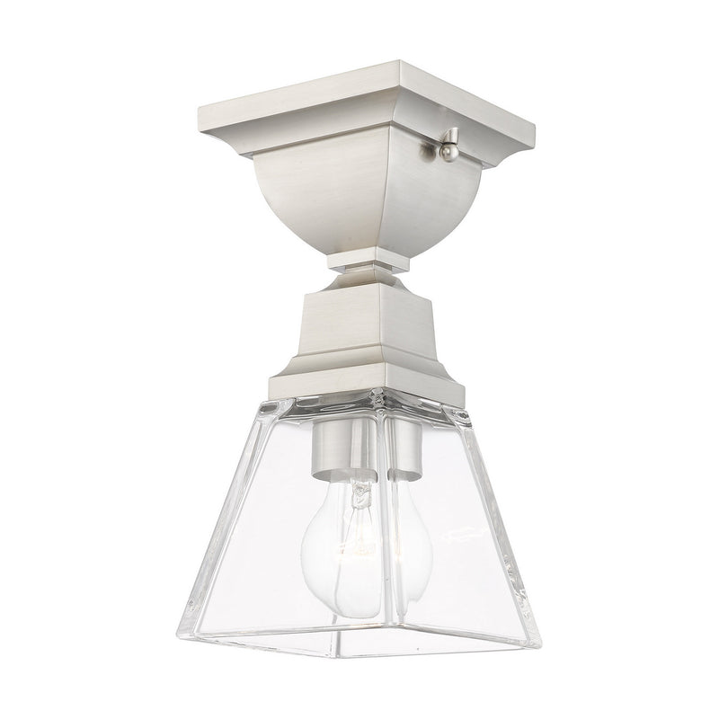 Livex Lighting 45562-91 One Light Flush Mount, Brushed Nickel