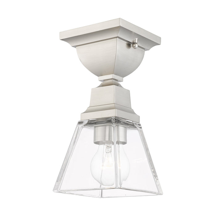 Livex Lighting 45562-91 One Light Flush Mount, Brushed Nickel