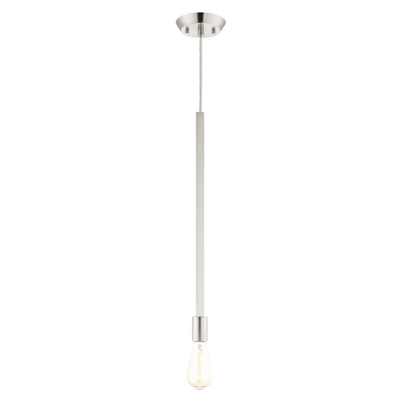 Livex Lighting 45831-91 One Light Pendant, Brushed Nickel