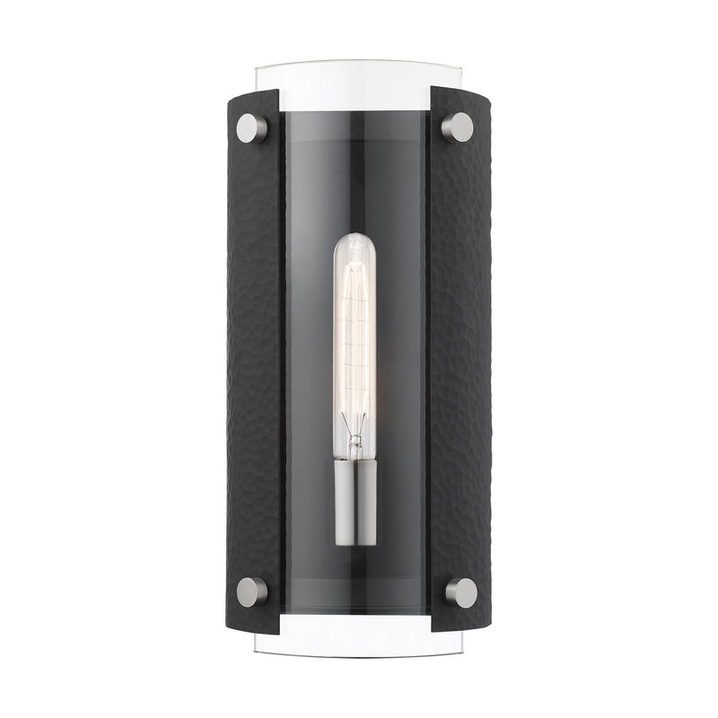 Livex Lighting 45990-04 One Light Wall Sconce, Black w/ Brushed Nickels