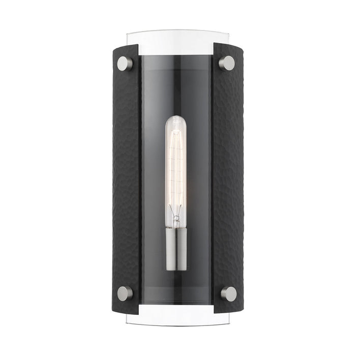 Livex Lighting 45990-04 One Light Wall Sconce, Black w/ Brushed Nickels