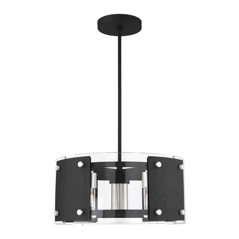 Livex Lighting 45994-04 Seven Light Chandelier, Black w/ Brushed Nickels