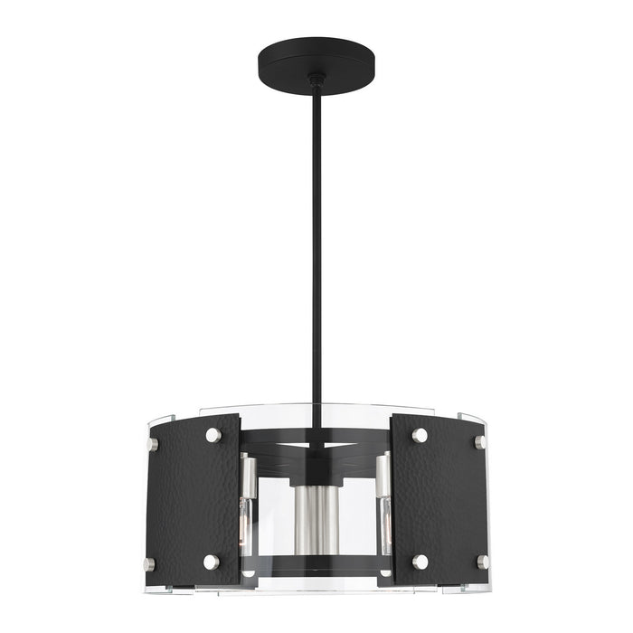 Livex Lighting 45994-04 Seven Light Chandelier, Black w/ Brushed Nickels