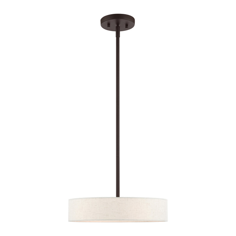 Livex Lighting 46033-07 Four Light Pendant, Bronze w/ Antique Brasss