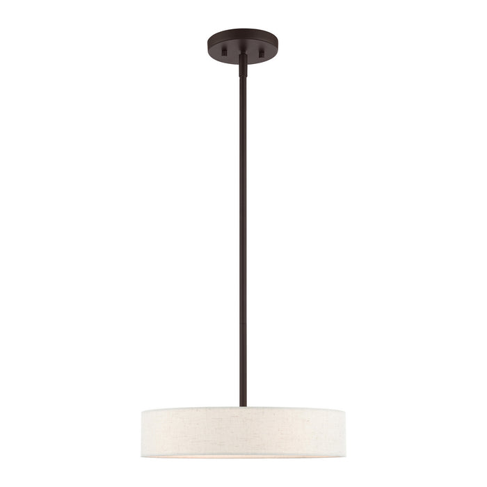 Livex Lighting 46033-07 Four Light Pendant, Bronze w/ Antique Brasss