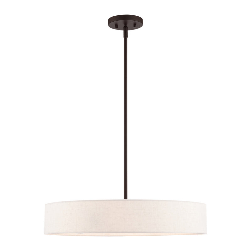 Livex Lighting 46034-07 Four Light Pendant, Bronze w/ Antique Brasss