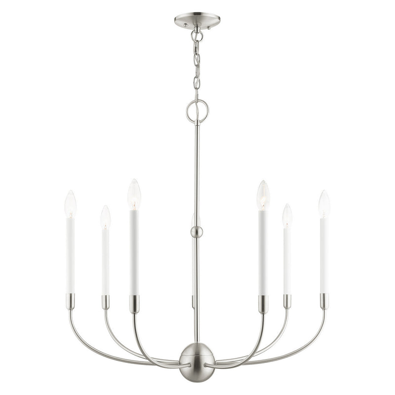 Livex Lighting 46067-91 Seven Light Chandelier, Brushed Nickel