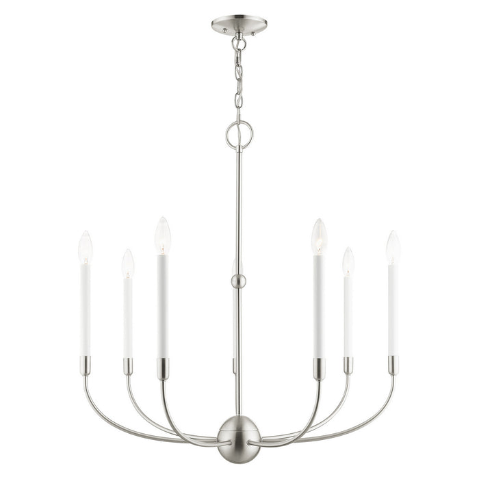 Livex Lighting 46067-91 Seven Light Chandelier, Brushed Nickel