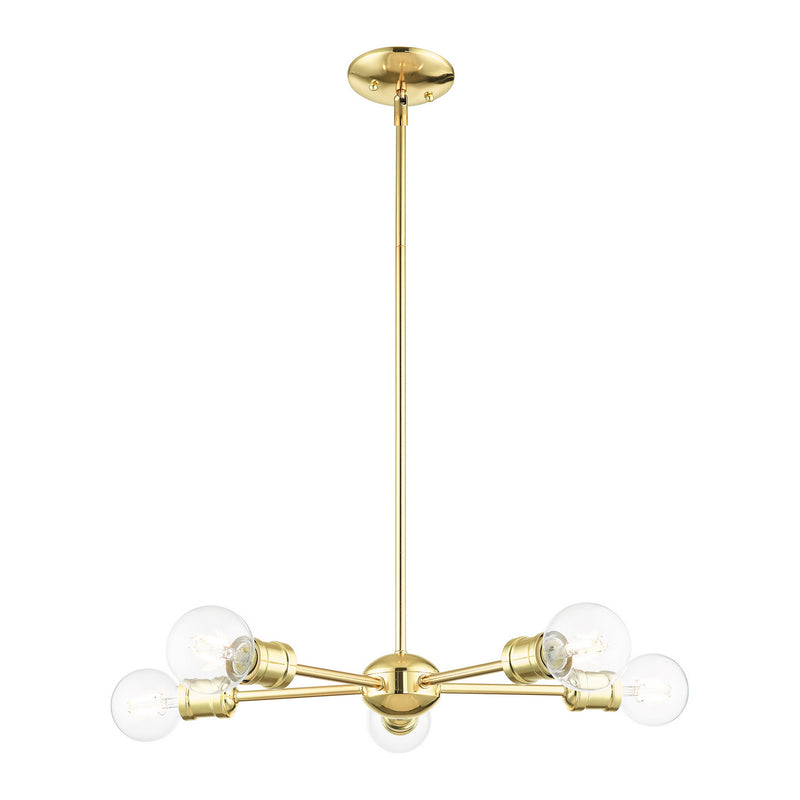 Livex Lighting 46135-02 Five Light Chandelier, Polished Brass