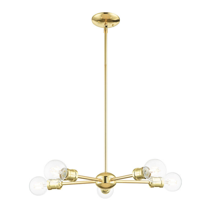Livex Lighting 46135-02 Five Light Chandelier, Polished Brass