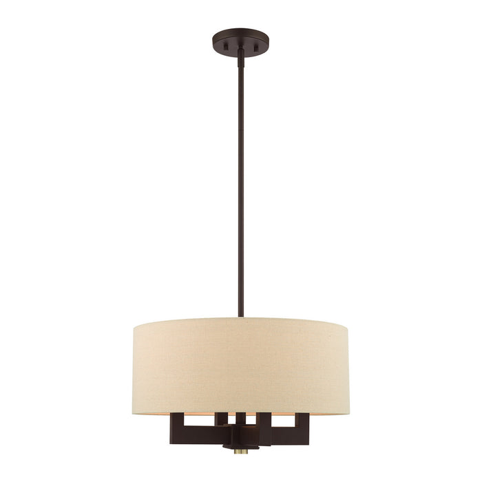Livex Lighting 46164-07 Four Light Chandelier, Bronze with Antique Brass