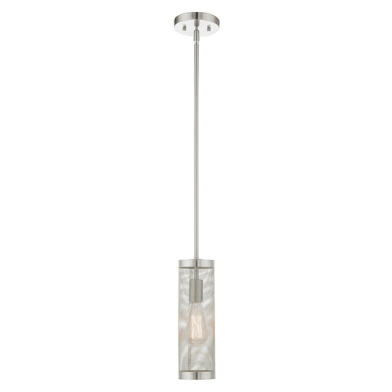Livex Lighting 46211-91 One Light Pendant, Brushed Nickel