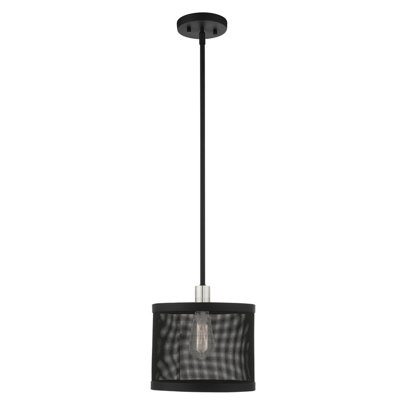 Livex Lighting 46212-04 One Light Pendant, Black w/ Brushed Nickels