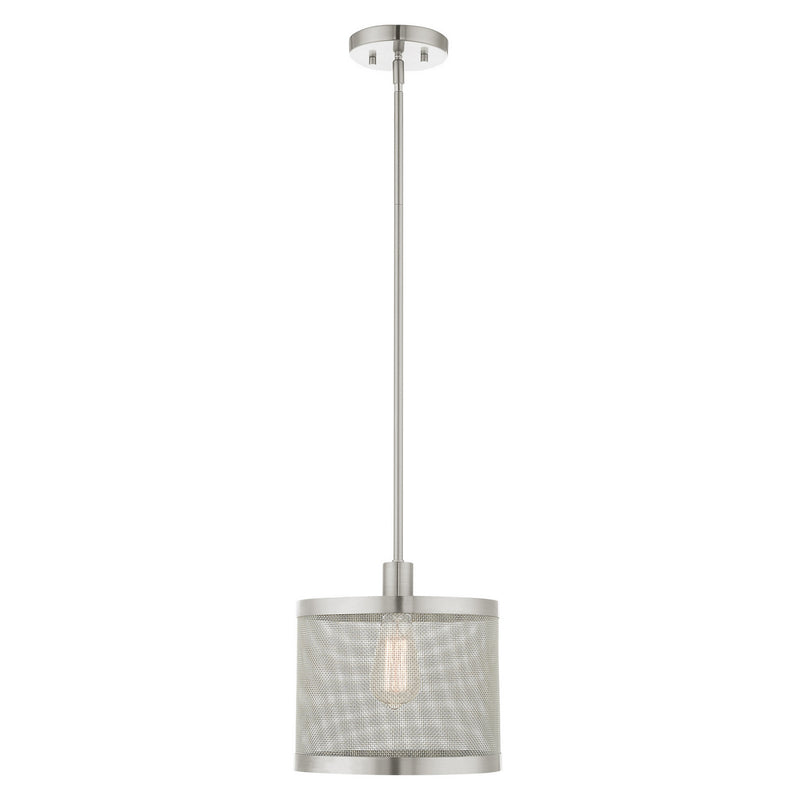 Livex Lighting 46212-91 One Light Pendant, Brushed Nickel