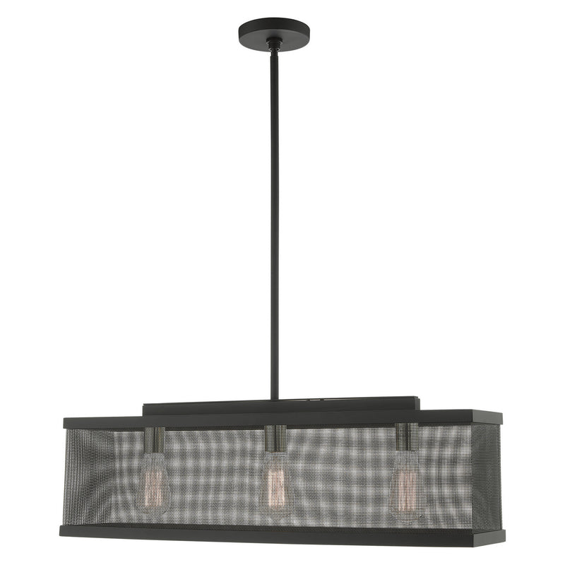 Livex Lighting 46213-04 Three Light Chandelier, Black w/ Brushed Nickels