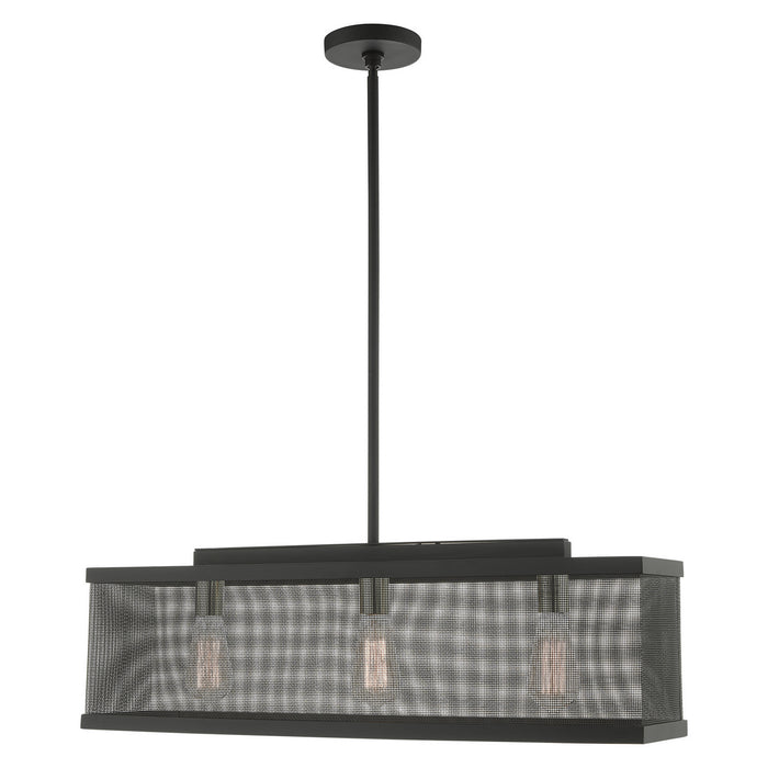 Livex Lighting 46213-04 Three Light Chandelier, Black w/ Brushed Nickels
