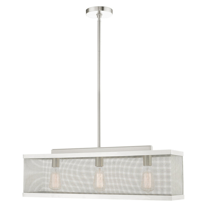 Livex Lighting 46213-91 Three Light Chandelier, Brushed Nickel