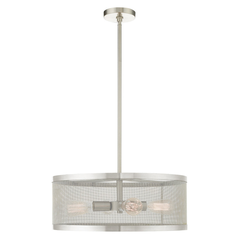Livex Lighting 46214-91 Four Light Chandelier, Brushed Nickel