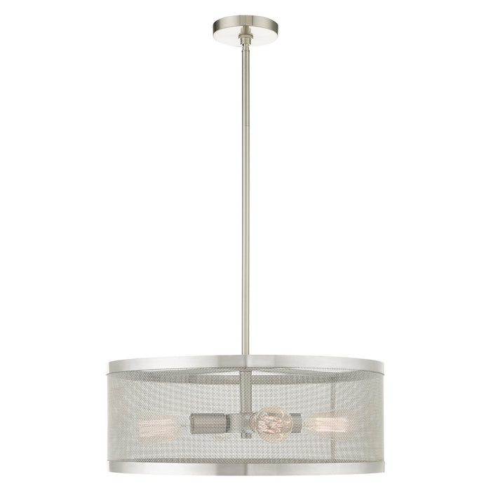 Livex Lighting 46214-91 Four Light Chandelier, Brushed Nickel