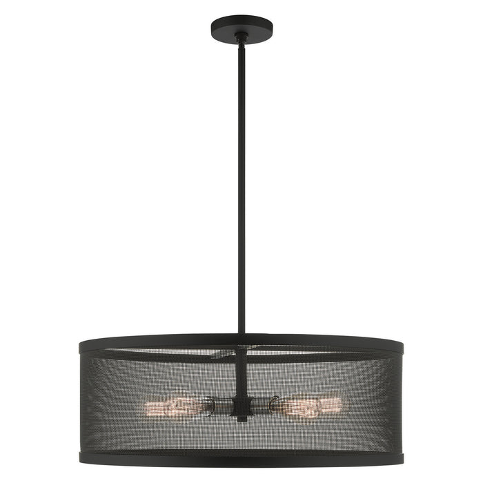 Livex Lighting 46215-04 Five Light Chandelier, Black w/ Brushed Nickels