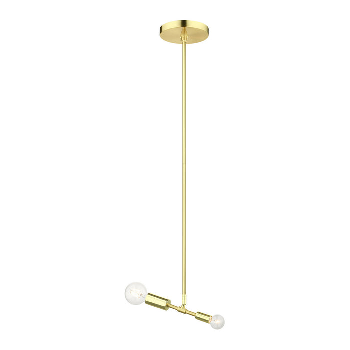 Livex Lighting 46432-12 One Light Pendant, Satin Brass w/ Polished Brasss