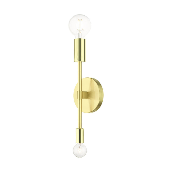 Livex Lighting 46438-12 Two Light Wall Sconce, Satin Brass w/ Polished Brasss