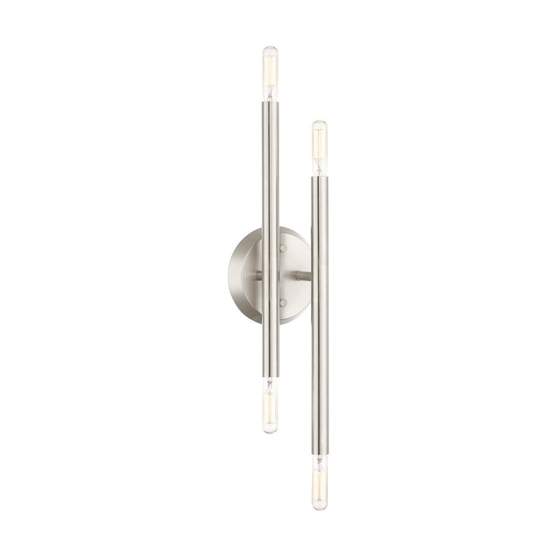Livex Lighting 46771-91 Four Light Wall Sconce, Brushed Nickel