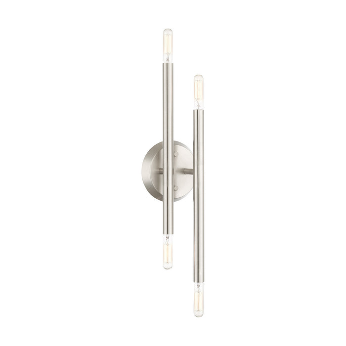 Livex Lighting 46771-91 Four Light Wall Sconce, Brushed Nickel