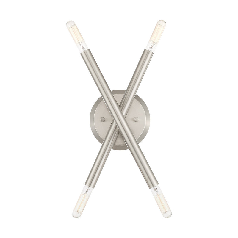 Livex Lighting 46772-91 Four Light Wall Sconce, Brushed Nickel
