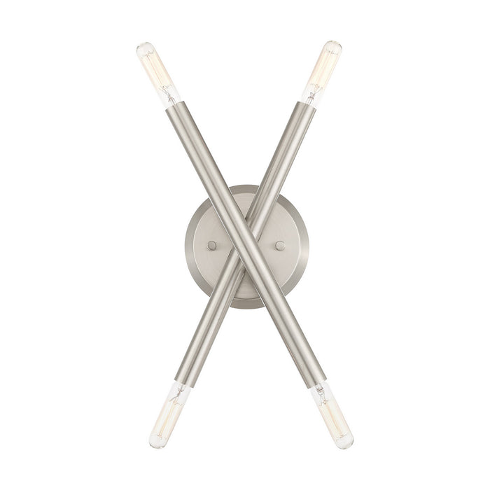 Livex Lighting 46772-91 Four Light Wall Sconce, Brushed Nickel