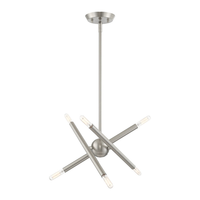 Livex Lighting 46773-91 Six Light Chandelier, Brushed Nickel