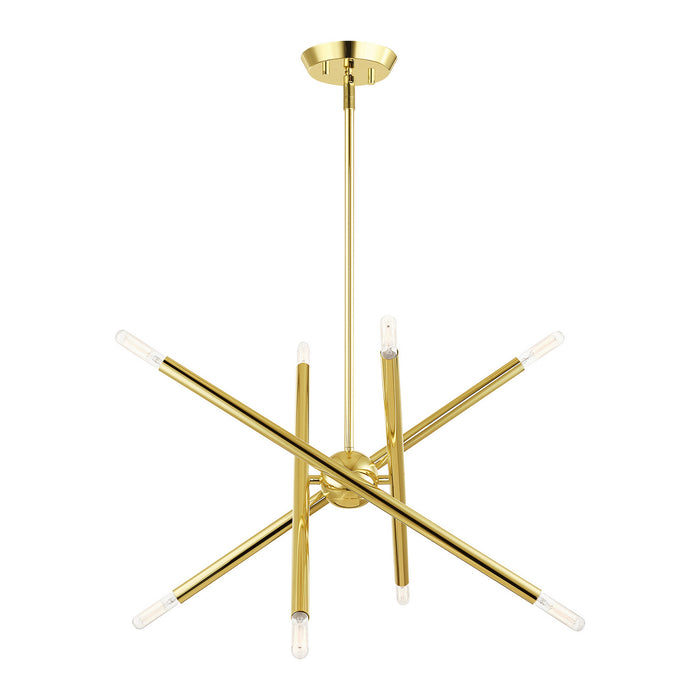 Livex Lighting 46774-02 Eight Light Chandelier, Polished Brass