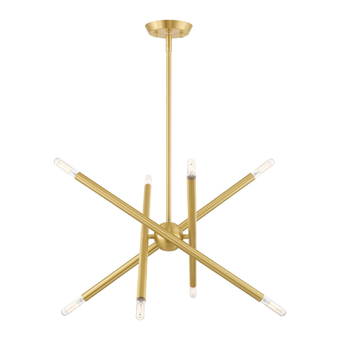 Livex Lighting 46774-12 Eight Light Chandelier, Satin Brass
