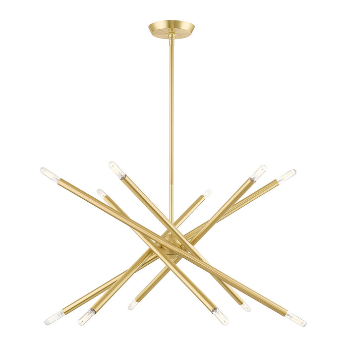 Livex Lighting 46776-12 12 Light Chandelier, Satin Brass