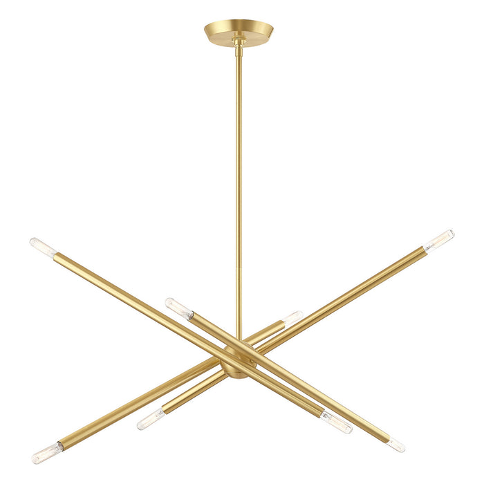 Livex Lighting 46778-12 Eight Light Chandelier, Satin Brass