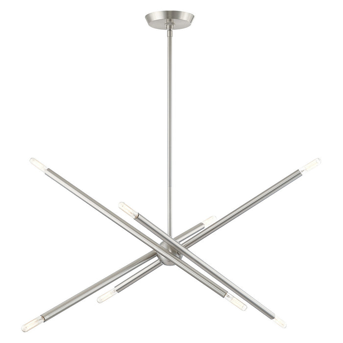 Livex Lighting 46778-91 Eight Light Chandelier, Brushed Nickel