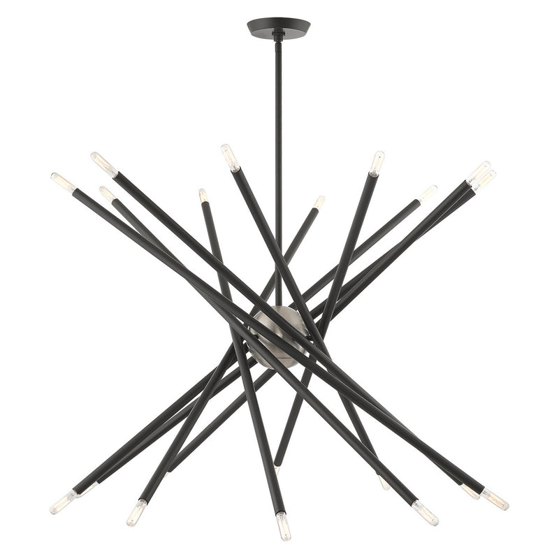 Livex Lighting 46779-76 20 Light Chandelier, Scandinavian Gray w/ Brushed Nickels