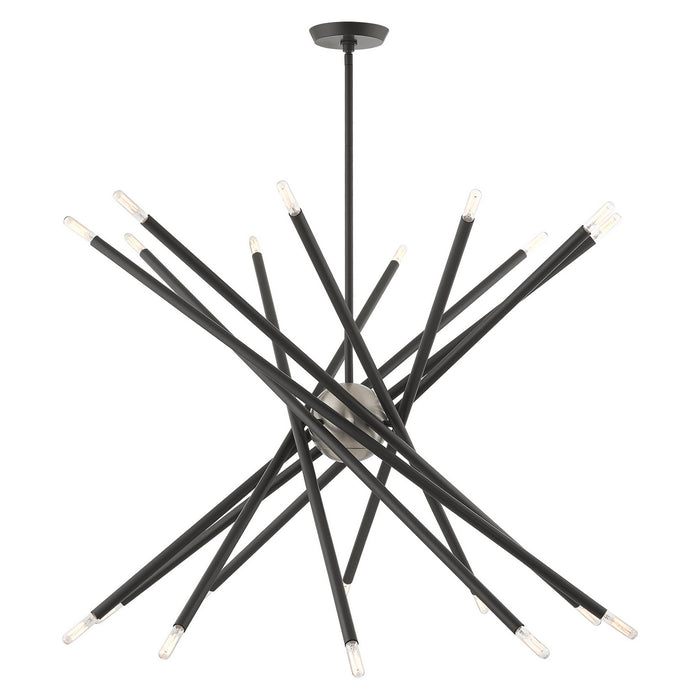 Livex Lighting 46779-76 20 Light Chandelier, Scandinavian Gray w/ Brushed Nickels