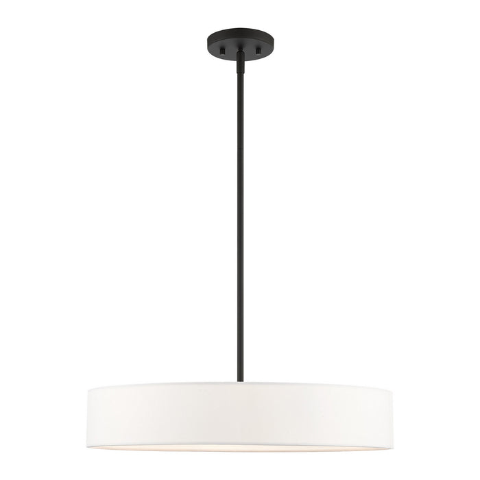 Livex Lighting 46924-04 Four Light Pendant, Black w/ Brushed Nickels