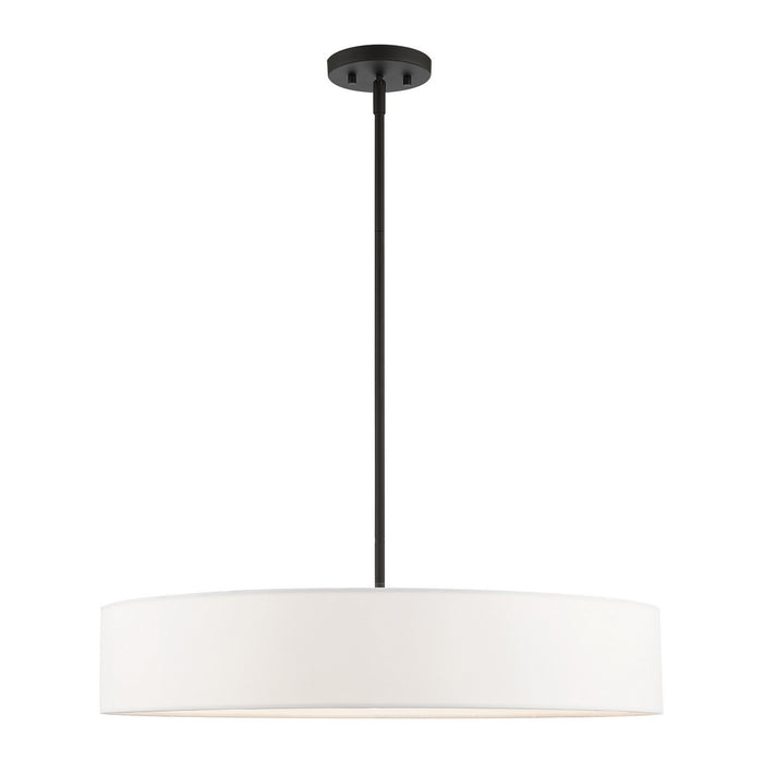 Livex Lighting 46925-04 Five Light Pendant, Black w/ Brushed Nickels