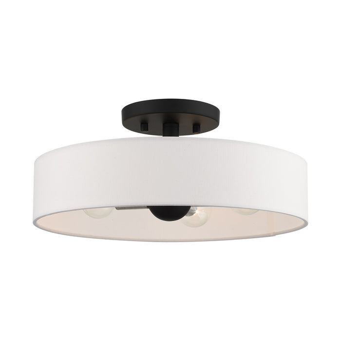 Livex Lighting 46927-04 Four Light Semi Flush Mount, Black w/ Brushed Nickels