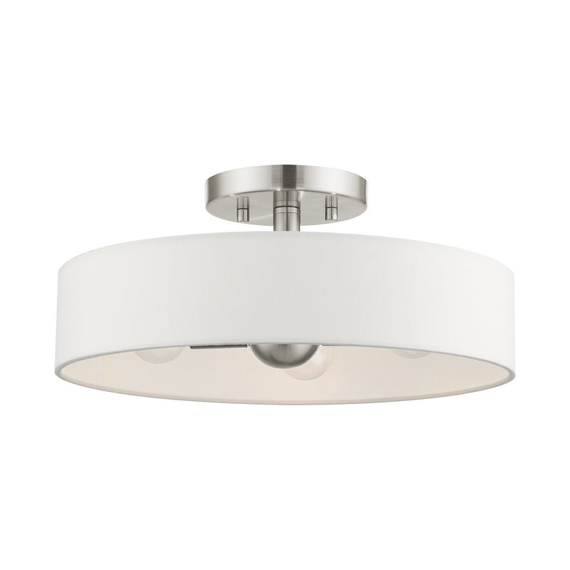 Livex Lighting 46927-91 Four Light Semi Flush Mount, Brushed Nickel